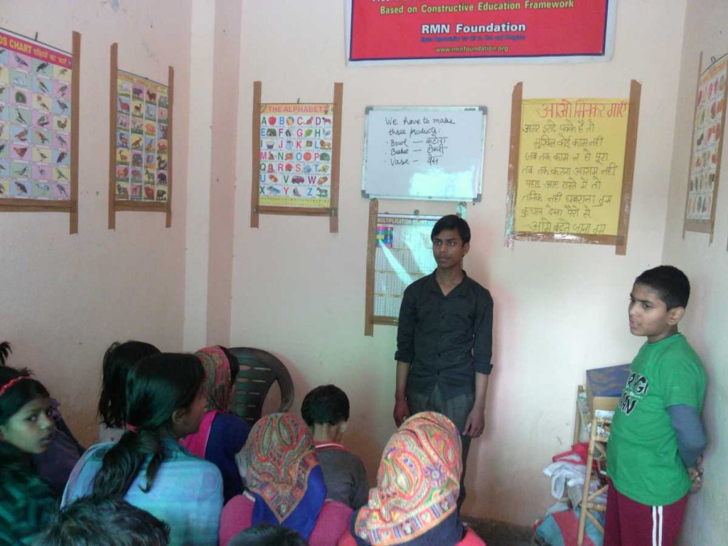 Students at the RMN Foundation School in New Delhi