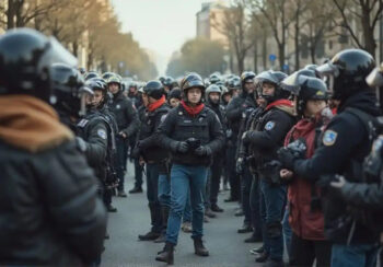 Representational AI-generated image of a street protest. Photo: RMN News Service