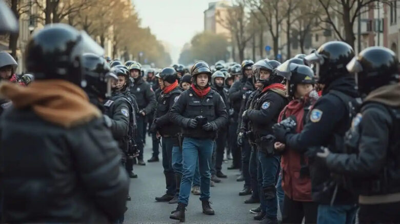 Representational AI-generated image of a street protest. Photo: RMN News Service