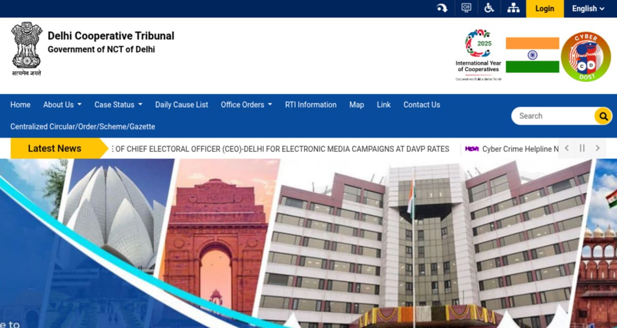 Sketchy and Incomplete Delhi Cooperative Tribunal website